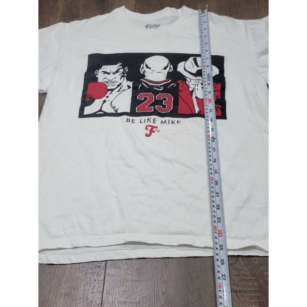 Filthy Dripped Be Like Mike Graphic Tee Mens Medium White Jordan Tyson Jackson